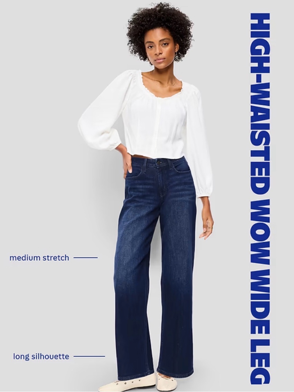 Old Navy High-Waisted Wide Leg Jeans - Dark Blue